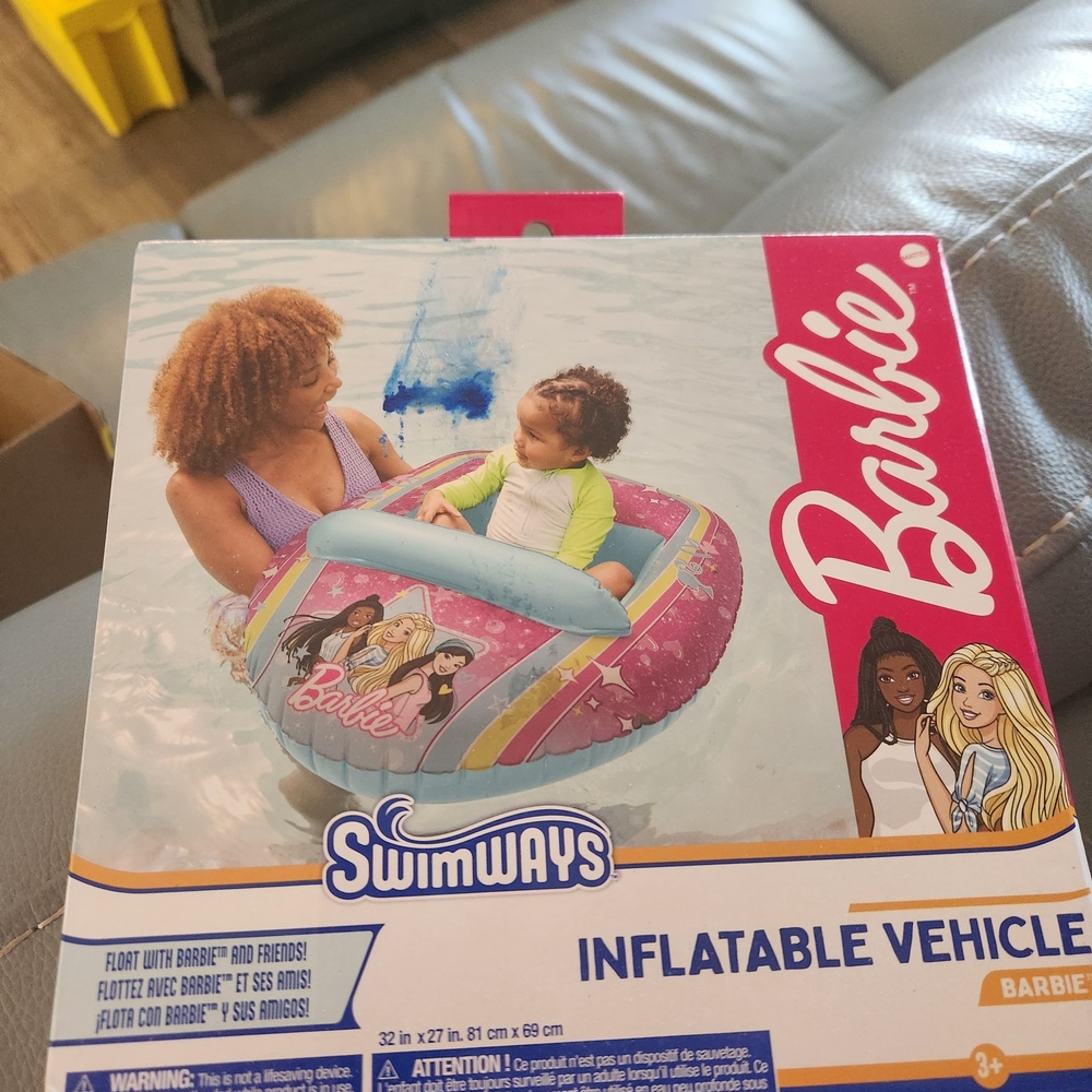 Barbie Swimways Inflatable Vehicle - Pink and Blue